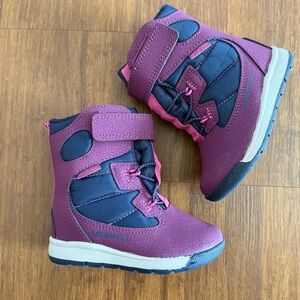 Merrell Snow Bank Jr Snow Boots Girls 6 Berry Pink Purple Waterproof Leather Kid